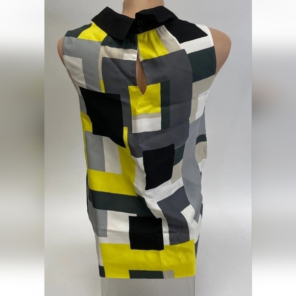 BNW/O TAGS Kate Spade ♠️ Geometric Colorblock Sleeveless Blouse Womens Size 2 - Picture 5 of 15